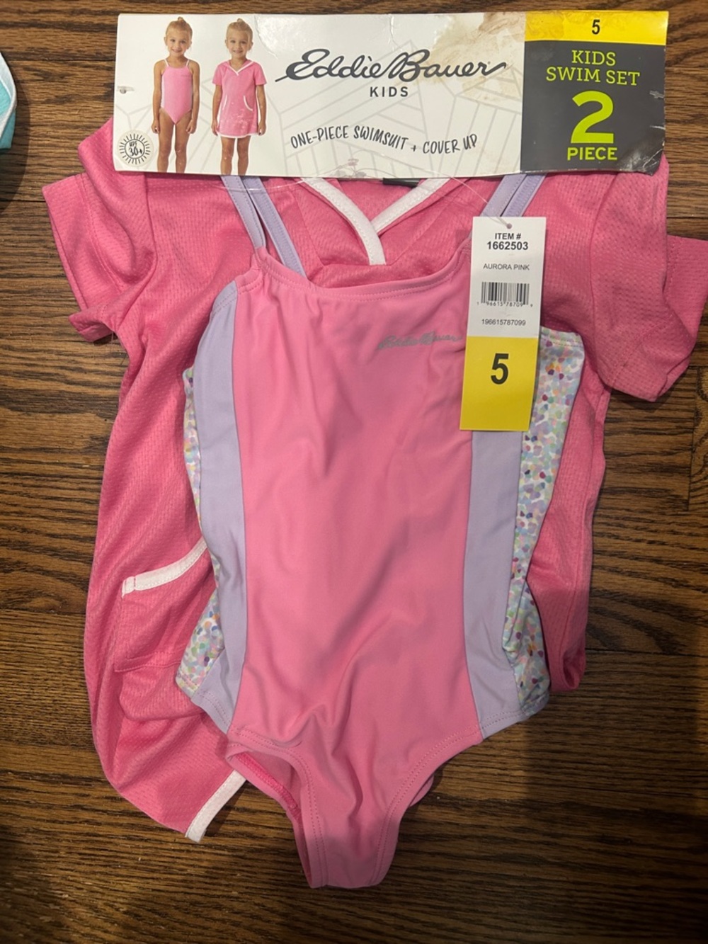 Eddie Bauer Kids One Piece Swimsuit with Cover Up Set (Size: 5T) NWT